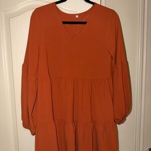 Amazon Women's Long Sleeve Orange Dress